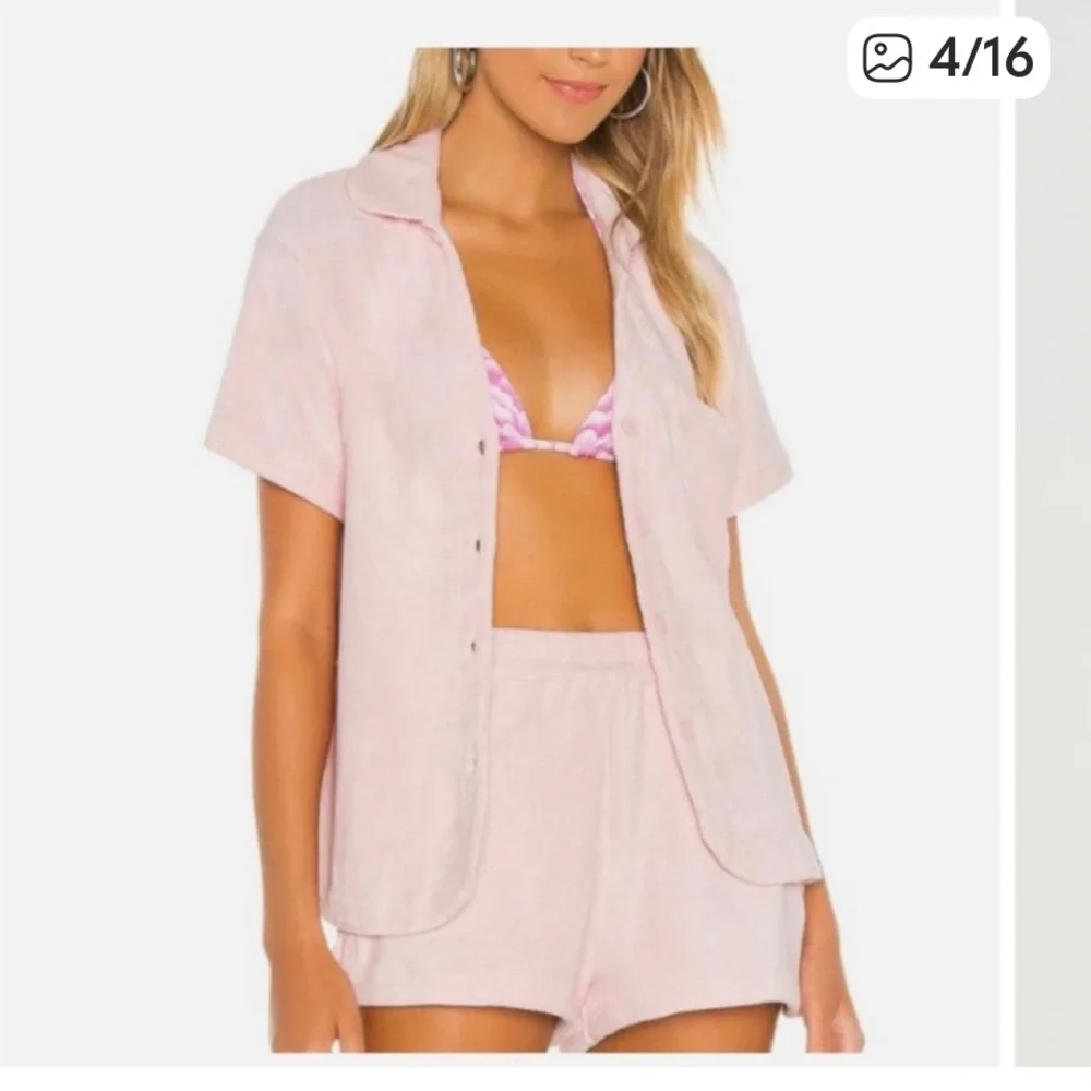 Frankies Bikinis Terry Cloth Top Only